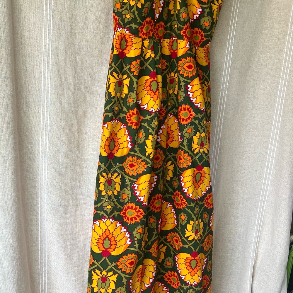 Floral Maxi Dress in Green and Yellow